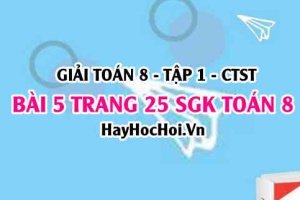 Giải bài 5 trang 25 Toán 8 Tập 1 SGK Chân trời sáng tạo
